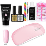 Painless & Rapid Nail Extension Kit – Crystal Glue with 100 Scaled Nail Tips, Nail Art Tools & Accessories