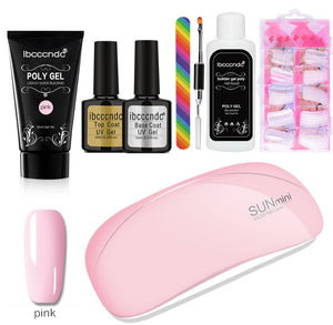 Painless & Rapid Nail Extension Kit – Crystal Glue with 100 Scaled Nail Tips, Nail Art Tools & Accessories