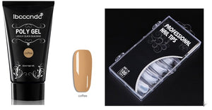 Painless & Rapid Nail Extension Kit – Crystal Glue with 100 Scaled Nail Tips, Nail Art Tools & Accessories