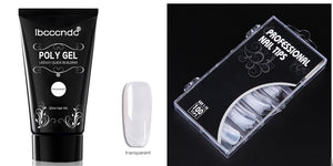 Painless & Rapid Nail Extension Kit – Crystal Glue with 100 Scaled Nail Tips, Nail Art Tools & Accessories
