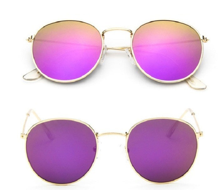Women Retro Round Sunglasses – Vintage Metal Frame Shades, UV Protection Stylish Eyewear for Everyday Fashion