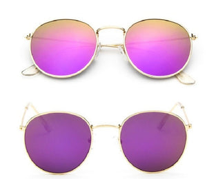 Women Retro Round Sunglasses – Vintage Metal Frame Shades, UV Protection Stylish Eyewear for Everyday Fashion