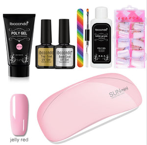 Painless & Rapid Nail Extension Kit – Crystal Glue with 100 Scaled Nail Tips, Nail Art Tools & Accessories
