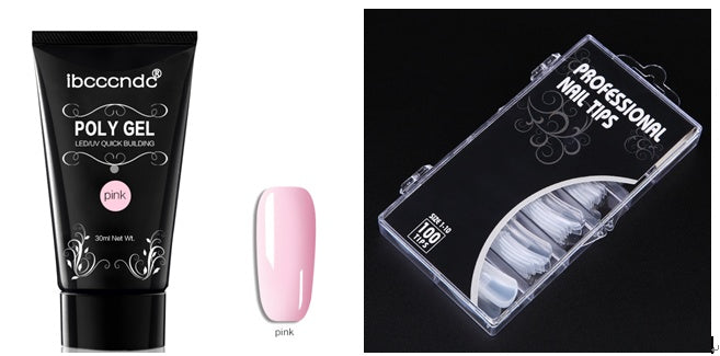 Painless & Rapid Nail Extension Kit – Crystal Glue with 100 Scaled Nail Tips, Nail Art Tools & Accessories