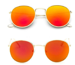Women Retro Round Sunglasses – Vintage Metal Frame Shades, UV Protection Stylish Eyewear for Everyday Fashion