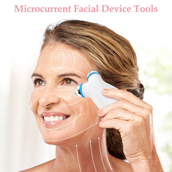 Facial Beauty Tools & EMS Device – Microcurrent Face Lift Tool, Anti-Aging Skin Tightening & LED Beauty Massager