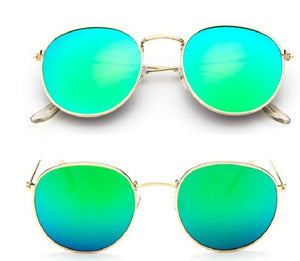 Women Retro Round Sunglasses – Vintage Metal Frame Shades, UV Protection Stylish Eyewear for Everyday Fashion