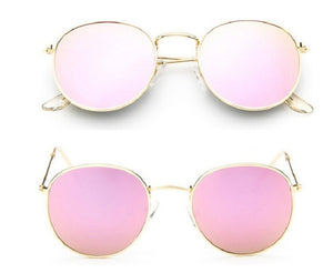 Women Retro Round Sunglasses – Vintage Metal Frame Shades, UV Protection Stylish Eyewear for Everyday Fashion