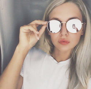 Women Retro Round Sunglasses – Vintage Metal Frame Shades, UV Protection Stylish Eyewear for Everyday Fashion