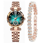 Women’s Casual Quartz Watch with Diamond – Sapphire Glass, Stainless Steel, Elegant Fashion Wristwatch