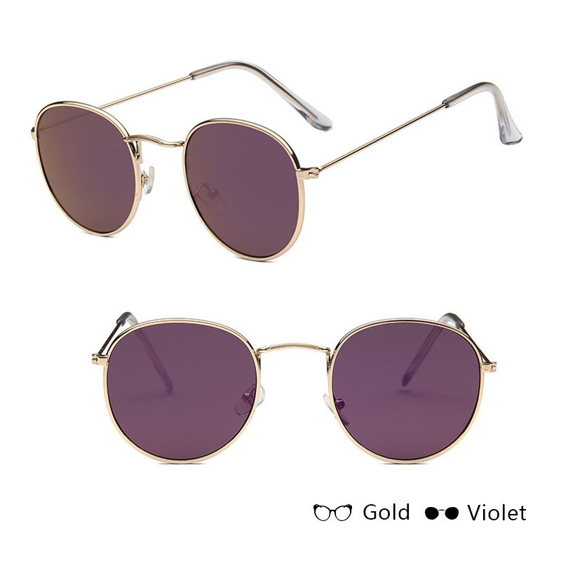 Women Retro Round Sunglasses – Vintage Metal Frame Shades, UV Protection Stylish Eyewear for Everyday Fashion