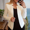 Plus Size Women’s Solid Color Blazer – Long Sleeve Sport Coat with Button Cuffs, Elegant Casual & Workwear Jacket