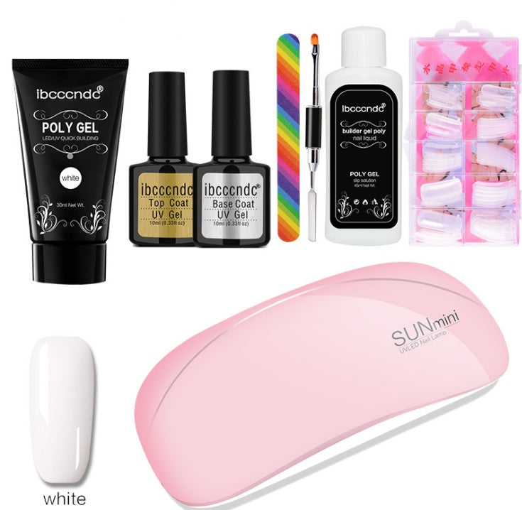 Painless & Rapid Nail Extension Kit – Crystal Glue with 100 Scaled Nail Tips, Nail Art Tools & Accessories