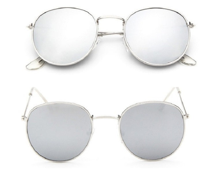 Women Retro Round Sunglasses – Vintage Metal Frame Shades, UV Protection Stylish Eyewear for Everyday Fashion