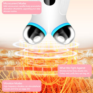 Facial Beauty Tools & EMS Device – Microcurrent Face Lift Tool, Anti-Aging Skin Tightening & LED Beauty Massager