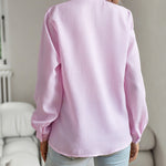 Striped Long Sleeve Women’s Blouse – Ruffle Design Button Up Shirt, Elegant Casual Office Tops