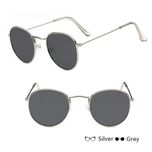 Women Retro Round Sunglasses – Vintage Metal Frame Shades, UV Protection Stylish Eyewear for Everyday Fashion