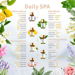 Fashion Natural Essential Oil Spa Set – 22-Piece Aromatherapy Kit with Droppers & Gift Box for Relaxation & Wellness