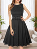 2025 Women’s Retro Style Pleated Floral Lace A-line Dress – Sleeveless Cocktail & Party Skirt with Pockets